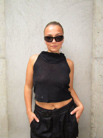 BLACK GLITTER TOP