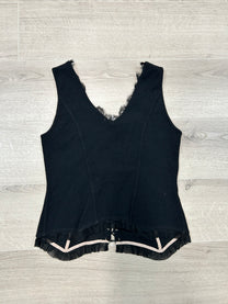 BLACK TOP WITH LACE DETAIL