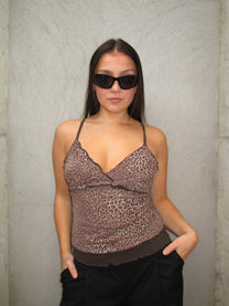 LEOPARD MESH TOP