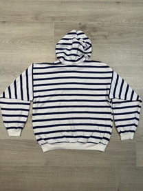 BLUE &amp; WHITE STRIPED HOODIE