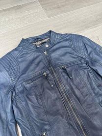 BLUE LEATHER JACKET