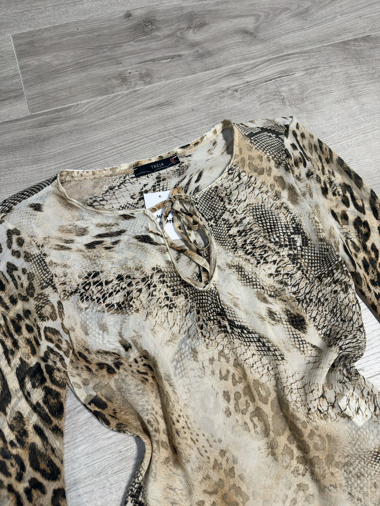 ANIMAL PRINTED MESH SHIRT