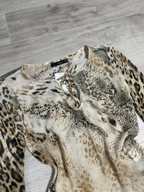 ANIMAL PRINTED MESH SHIRT