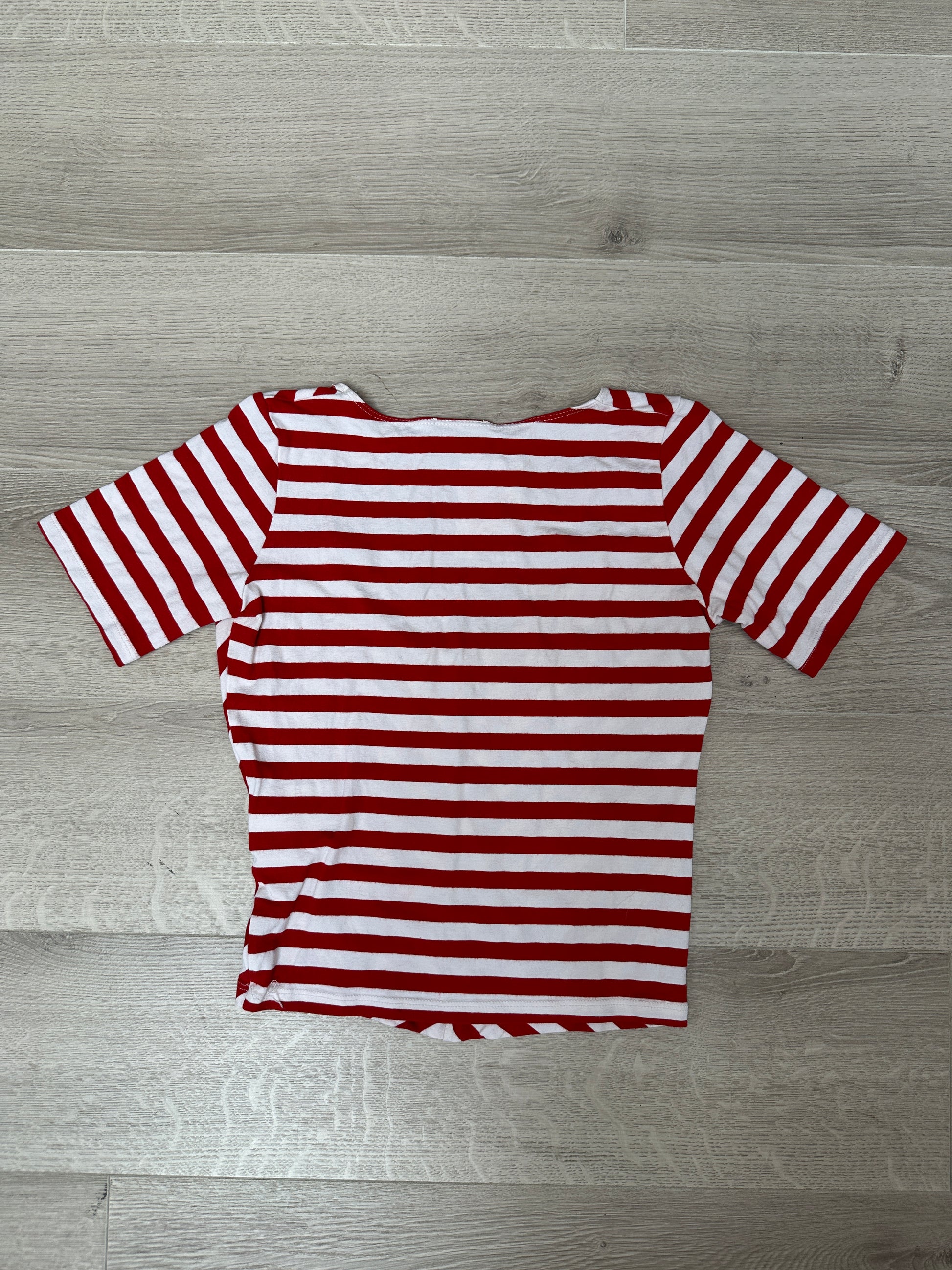 ROCCO BAROCCO WITHE &amp; RED STRIPED T-SHIRT