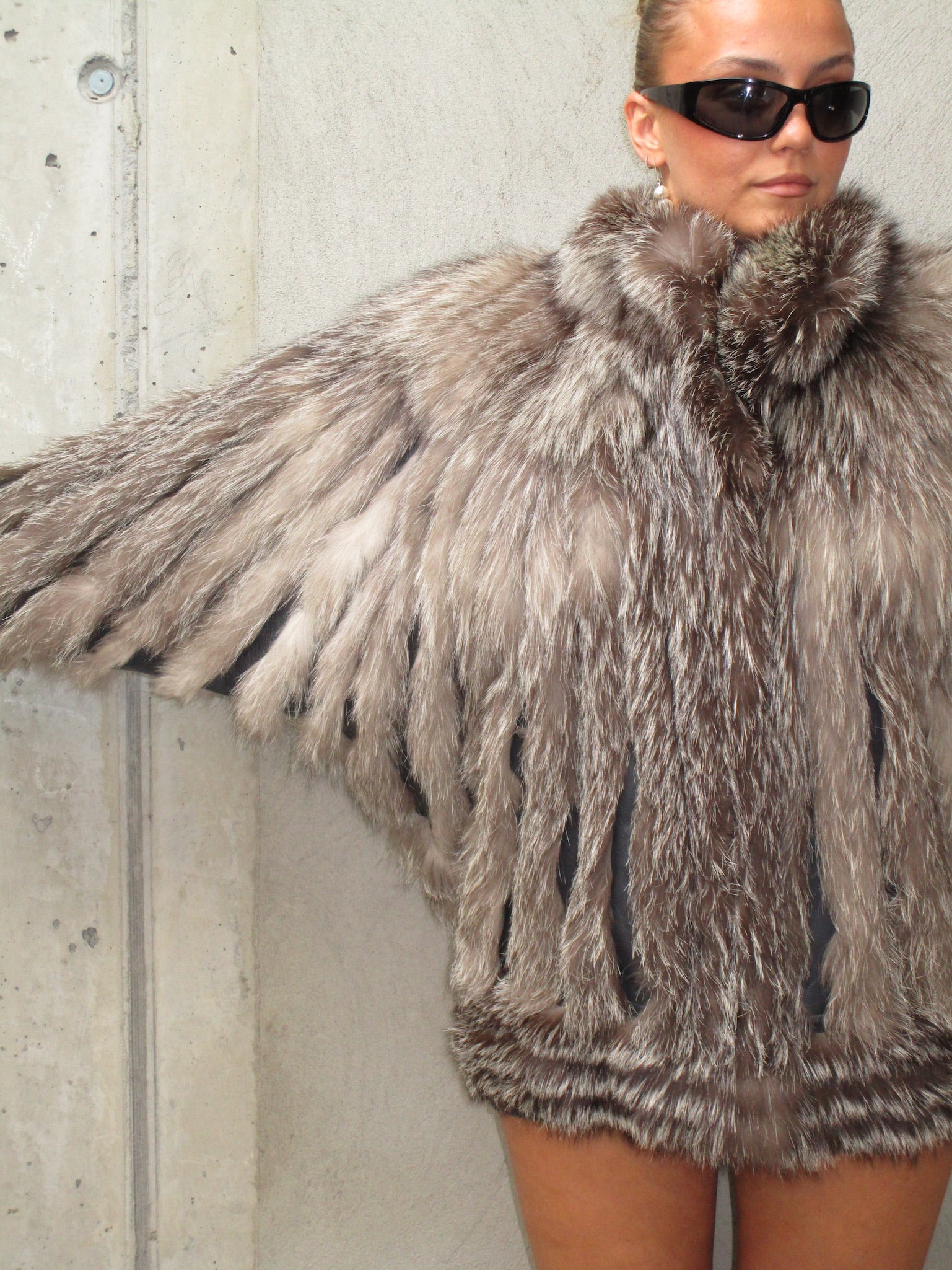 SILVER FOX FUR COAT