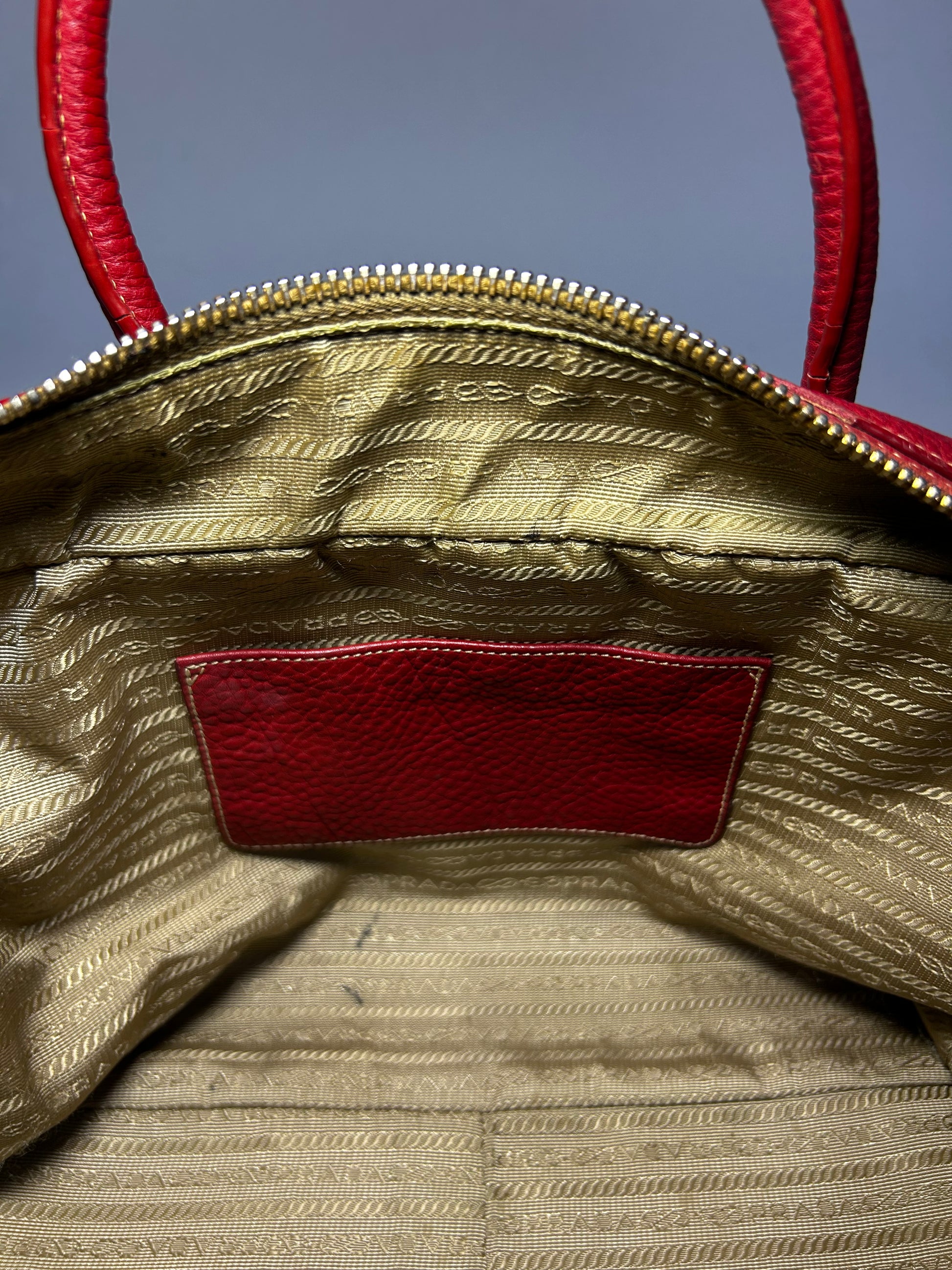 PRADA VITELLO DAINO LEATHER BAULETTO