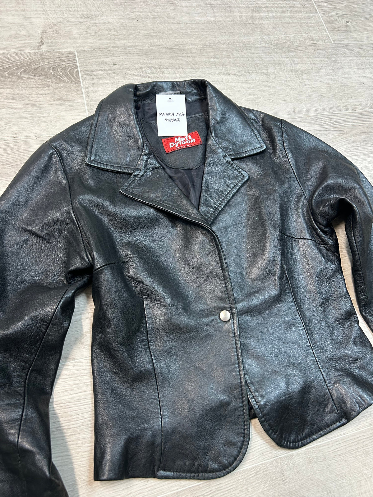 BLACK LEATHER BLAZER