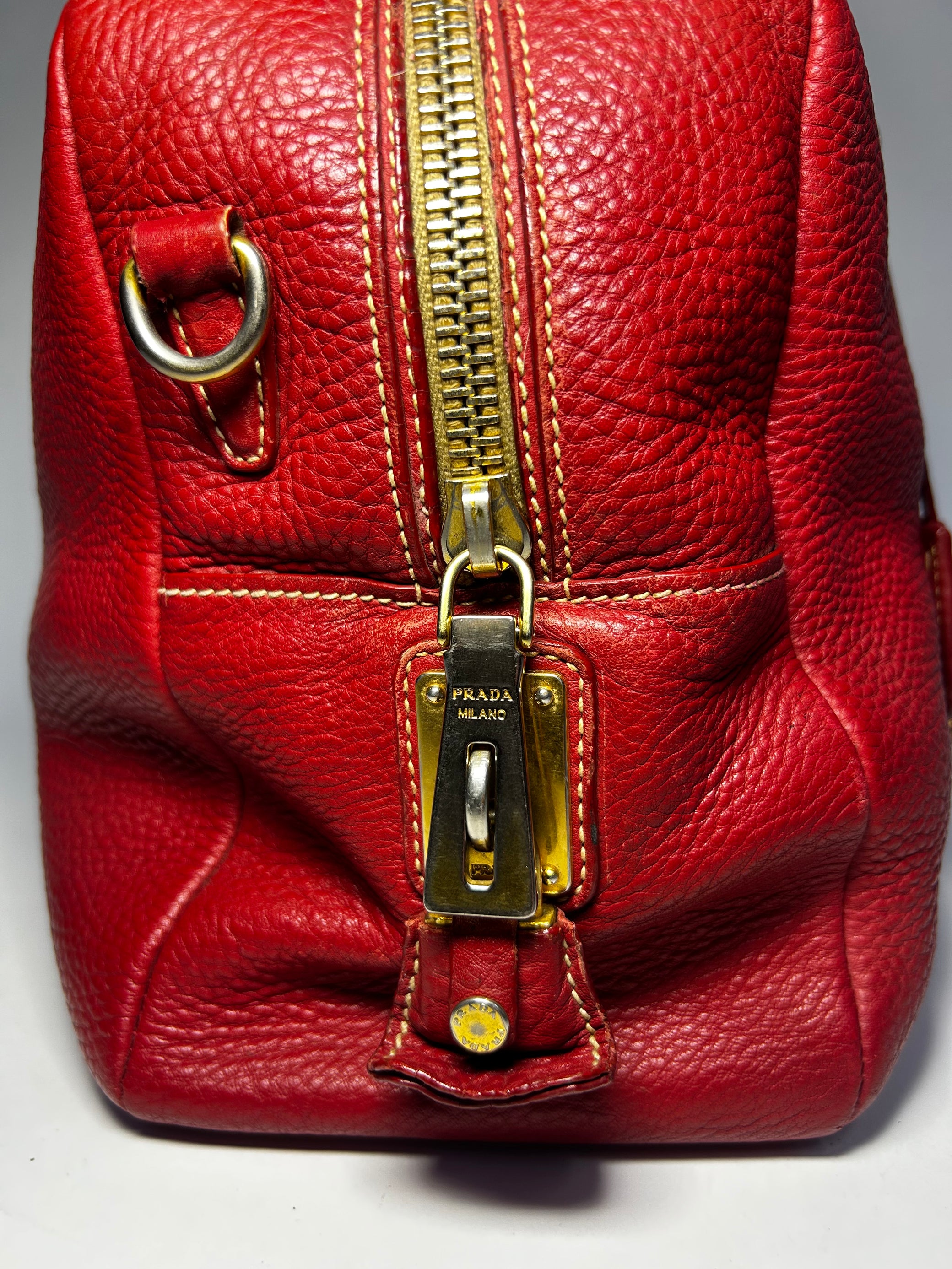 PRADA VITELLO DAINO LEATHER BAULETTO
