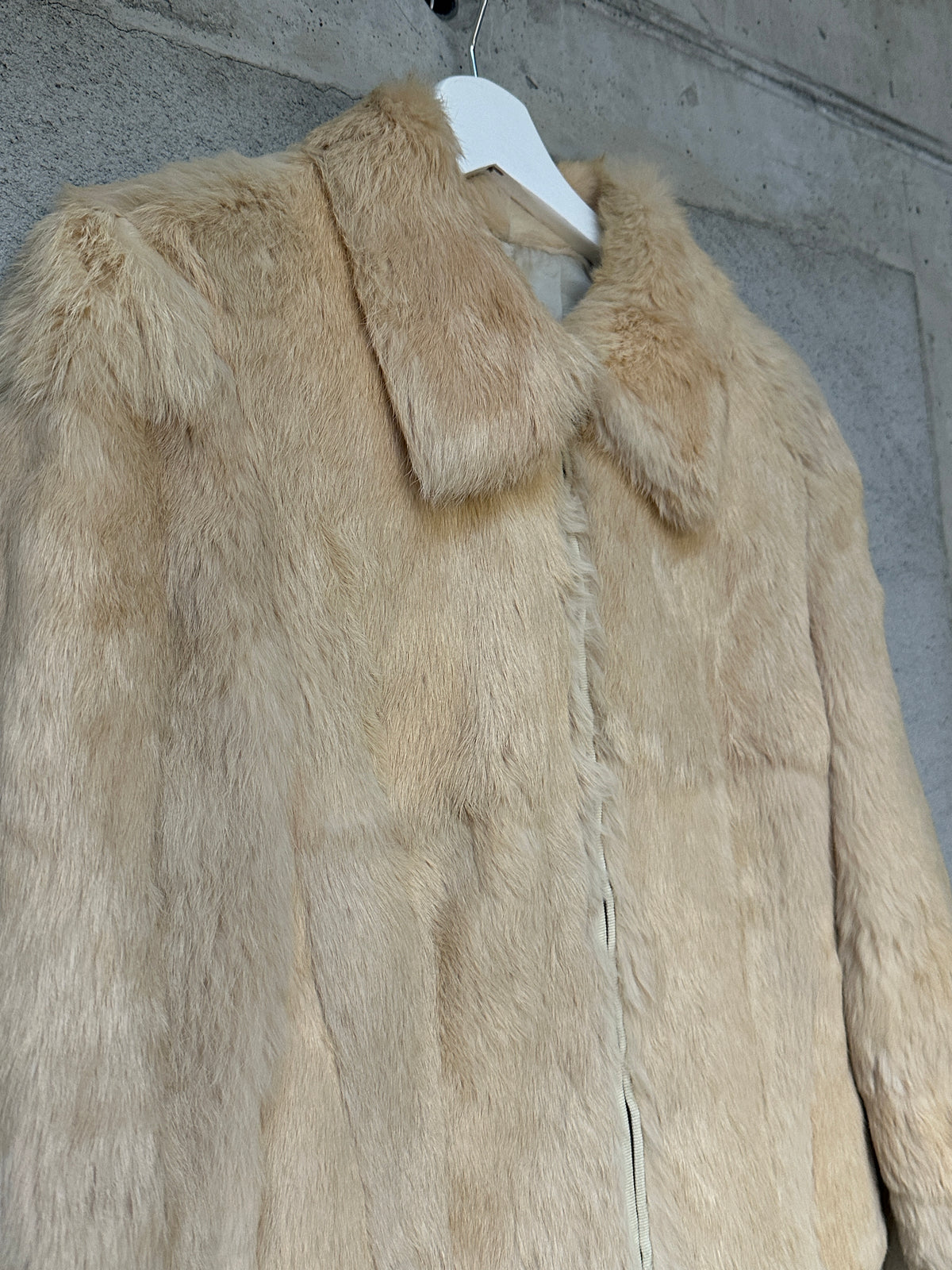 RABBIT FUR ZIP-UP JACKET