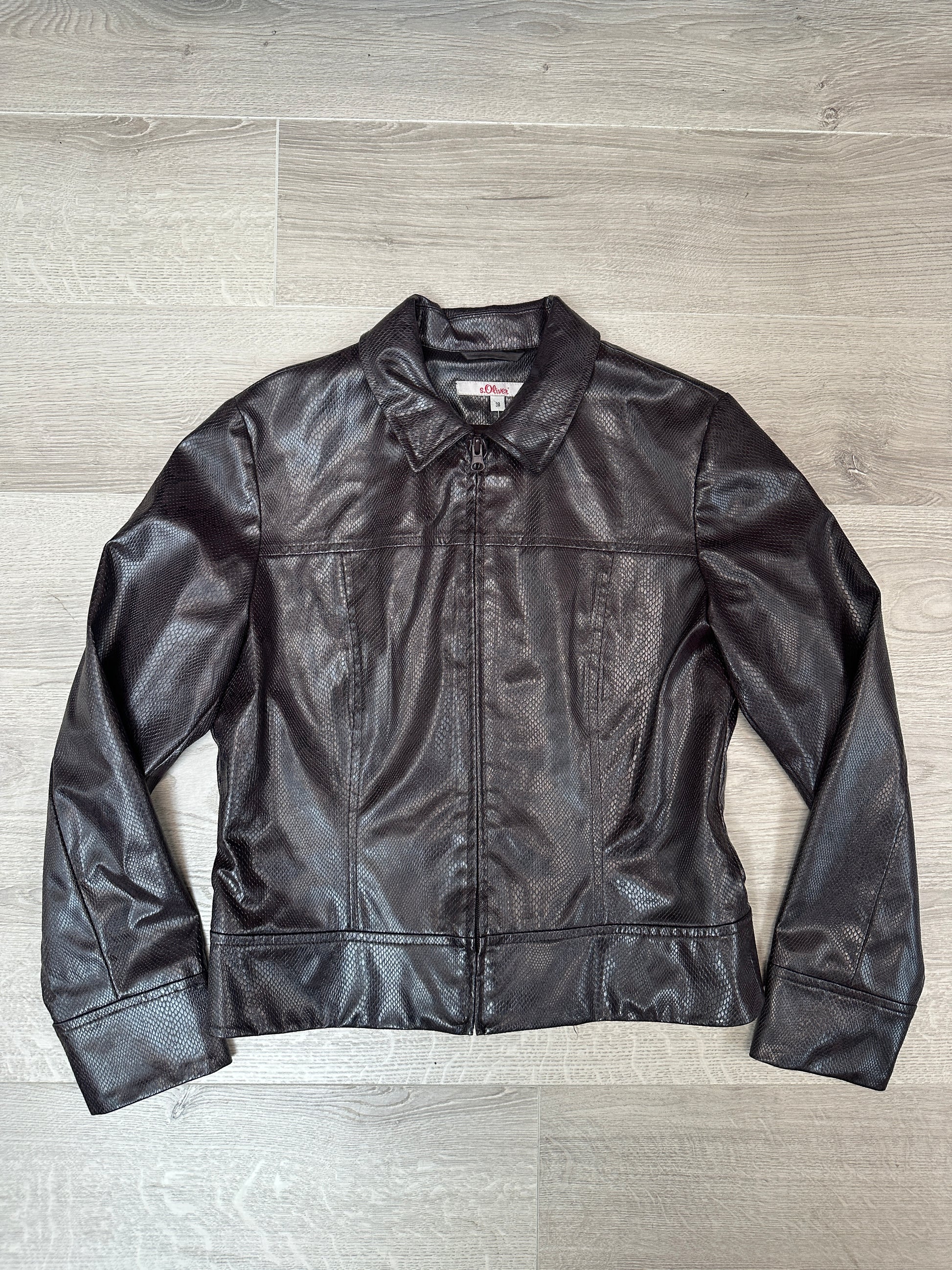 PURPLE FAUX LEATHER JACKET