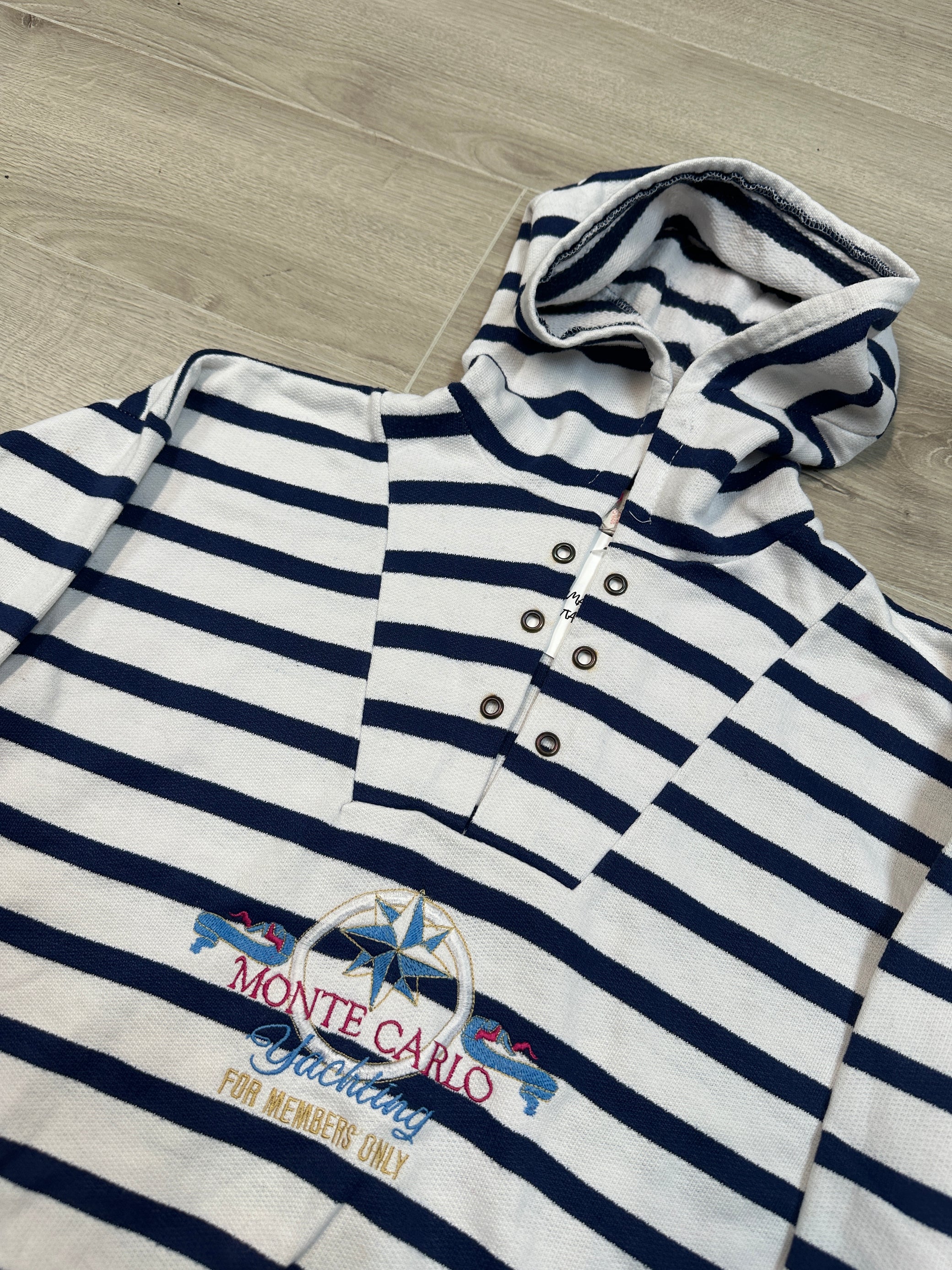 BLUE &amp; WHITE STRIPED HOODIE