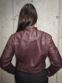 BURGUNDY LEATHER JACKET