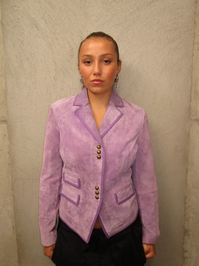 PURPLE SUEDE LEATHER JACKET