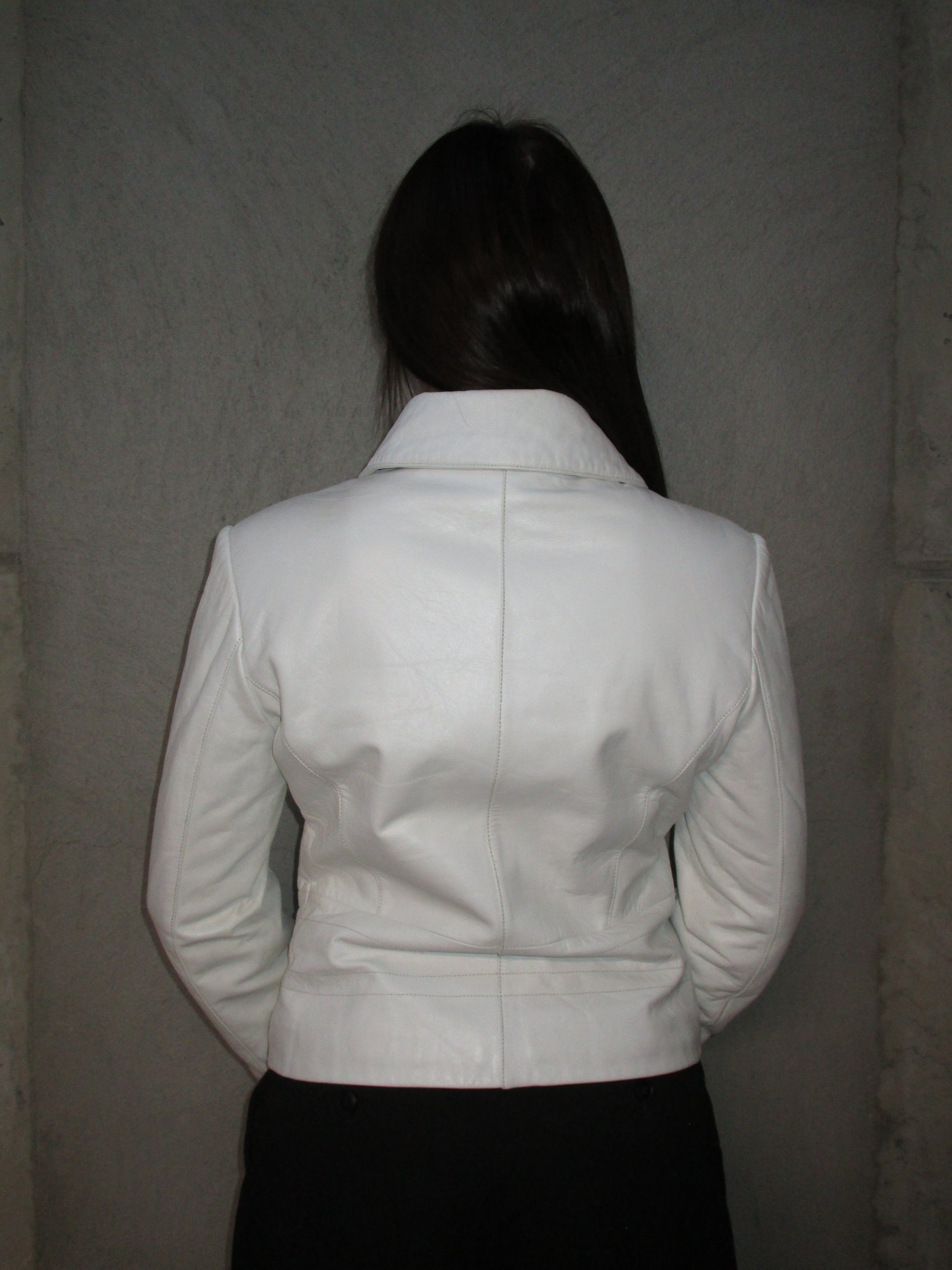 WHITE LEATHER JACKET