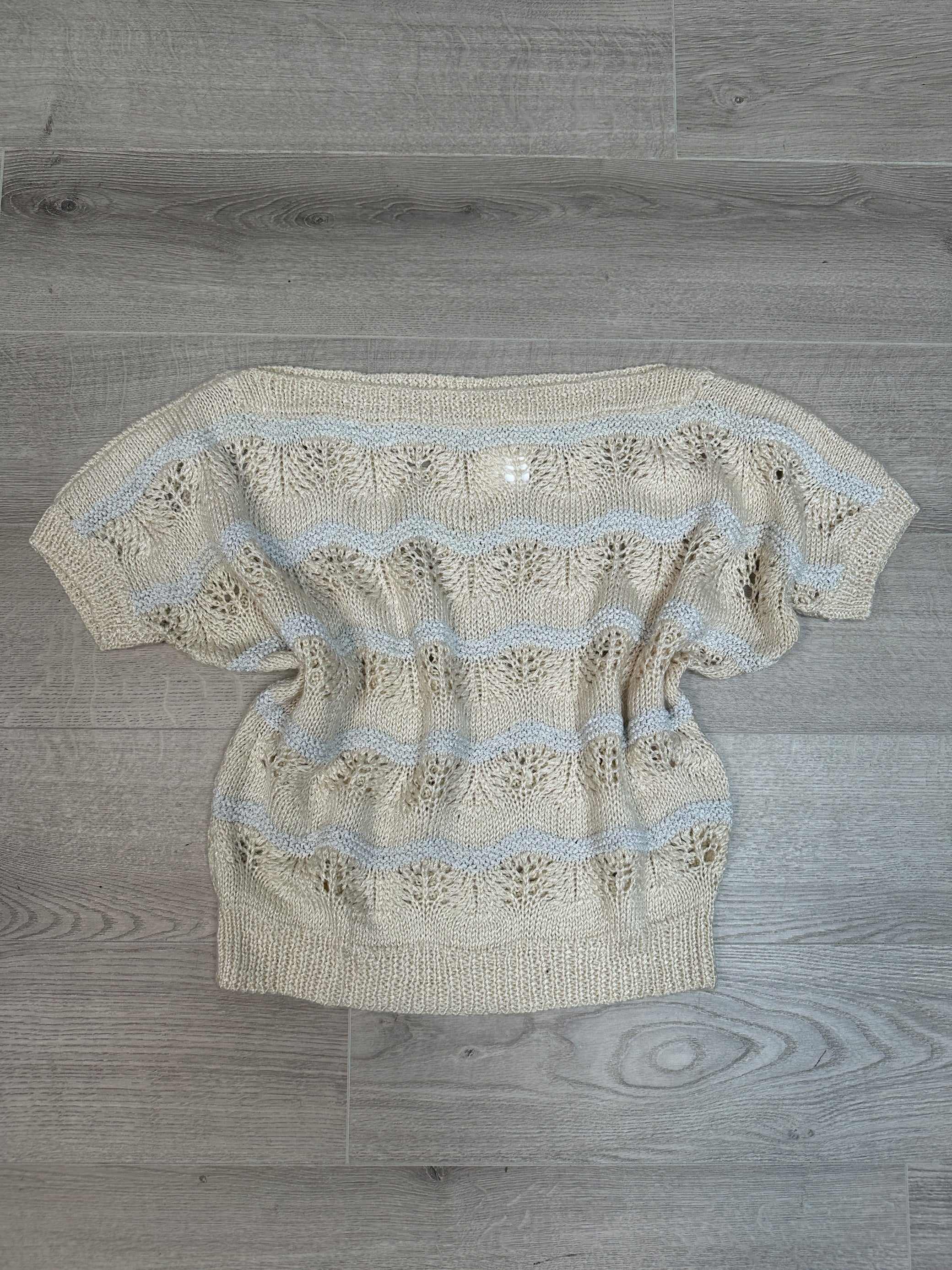 NUDE KNITTED T-SHIRT