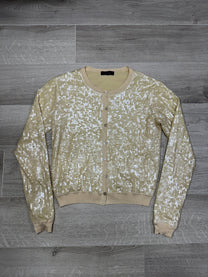 CREAM SEQUIN CARDIGAN