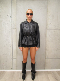 Black leather jacket