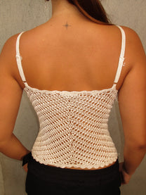 WHITE CROCHE TOP
