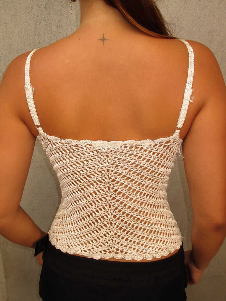 WHITE CROCHE TOP