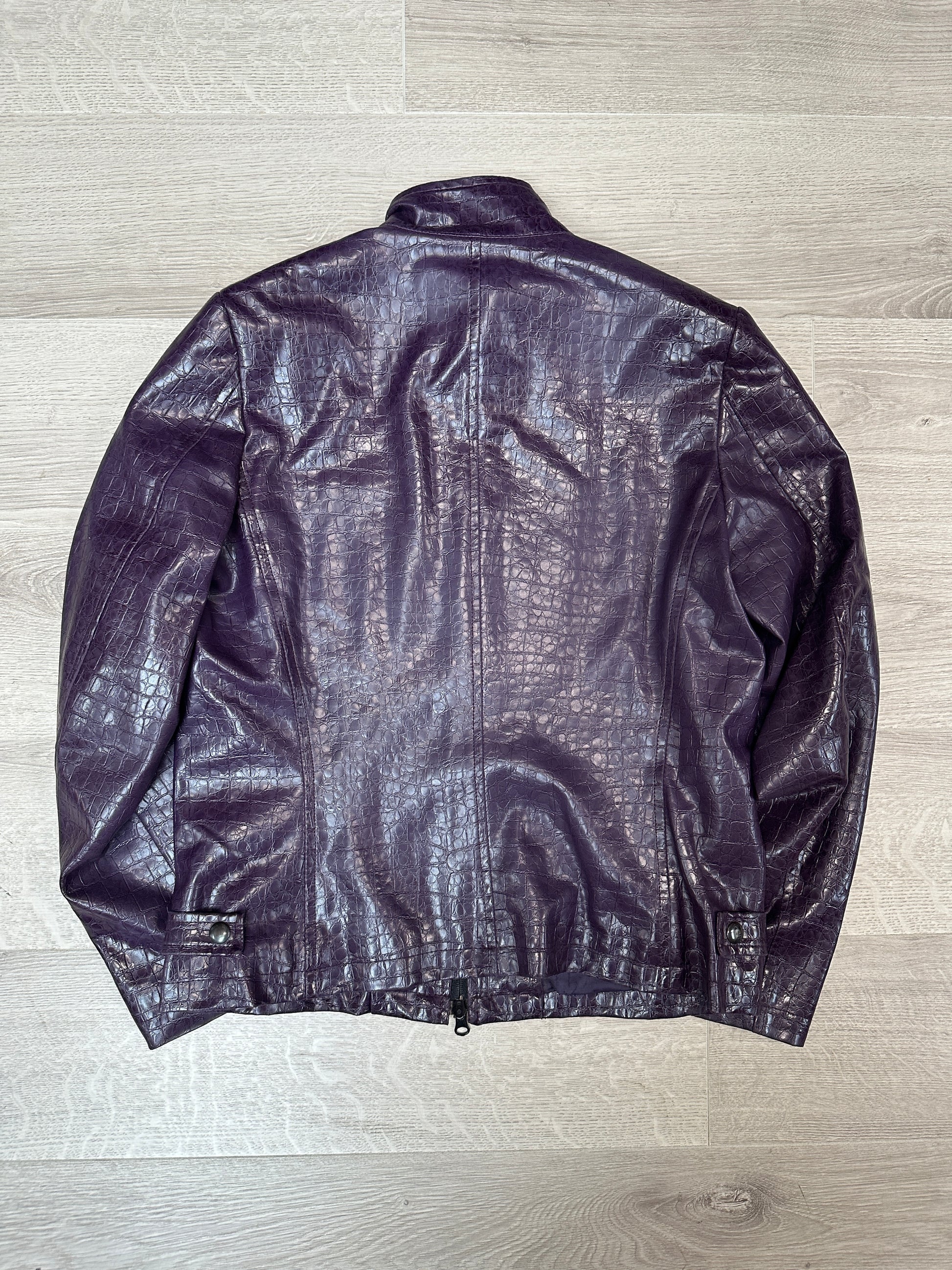 PURPLE FAUX LEATHER JACKET