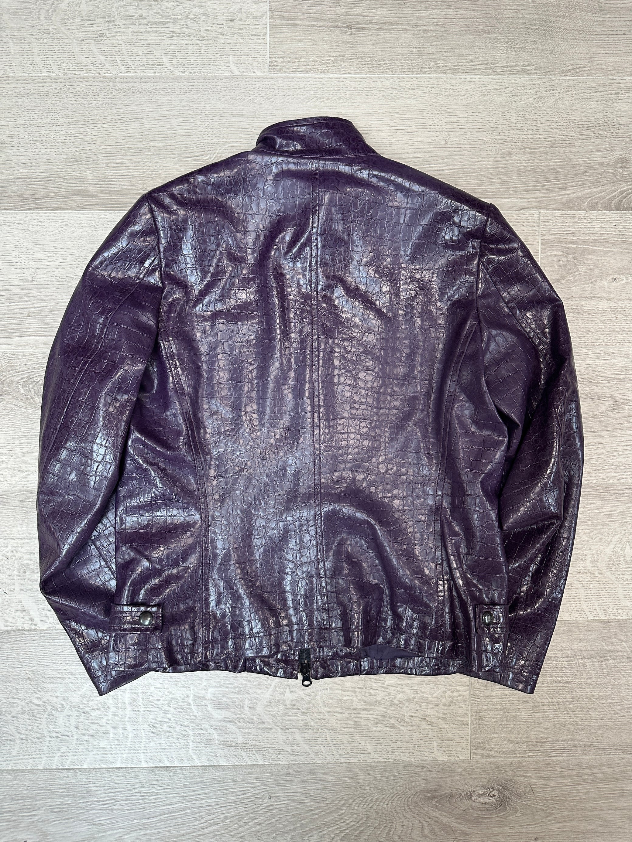 PURPLE FAUX LEATHER JACKET