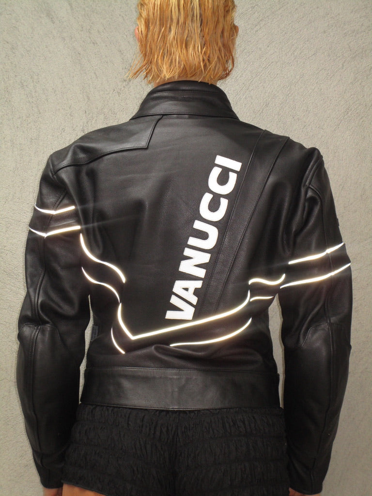 Vanucci leather racer jacket