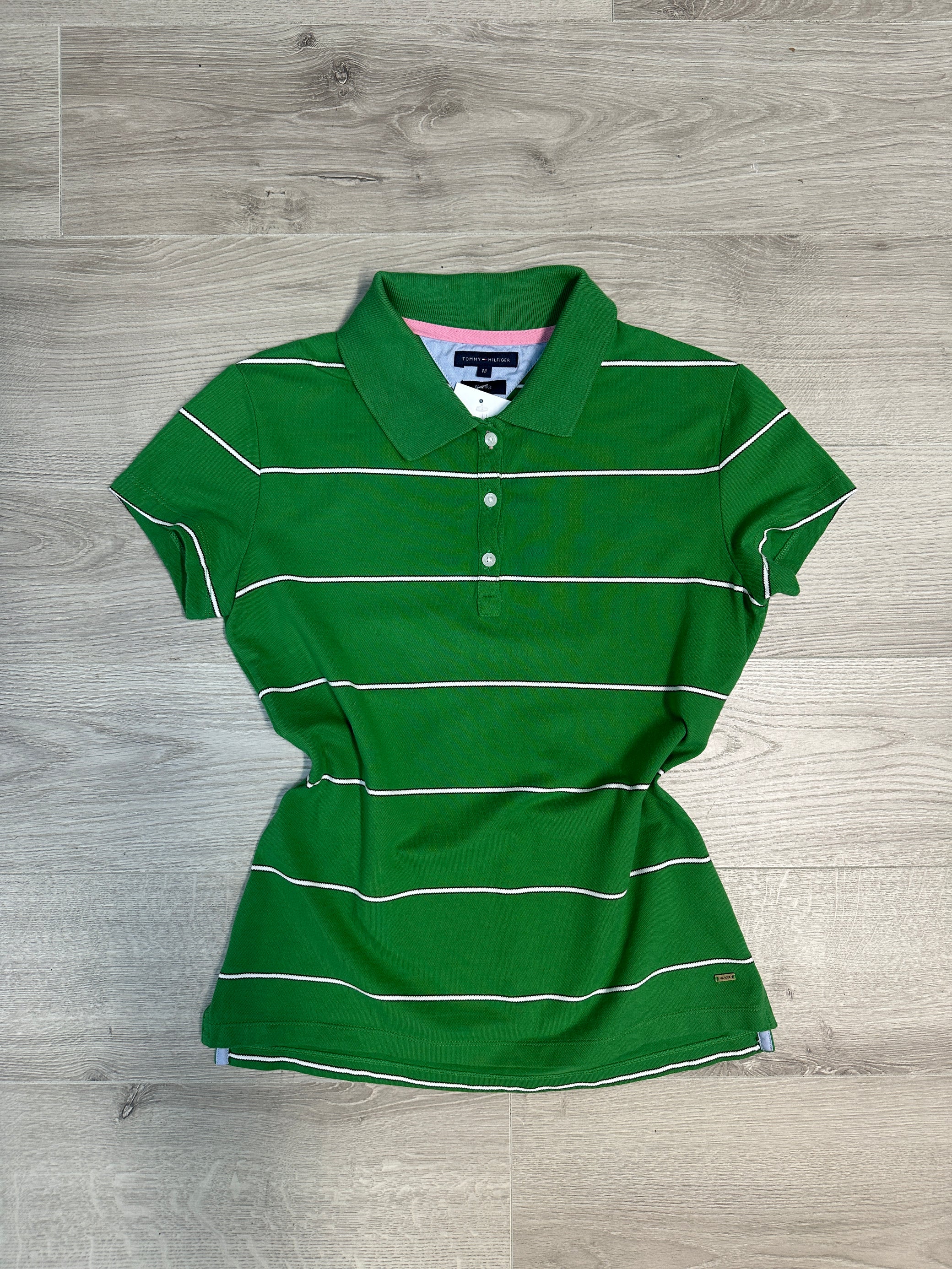GREEN TOMMY HILFIGER POLO T-SHIRT