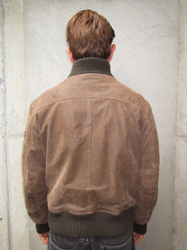 BROWN LEATHER BOMBER