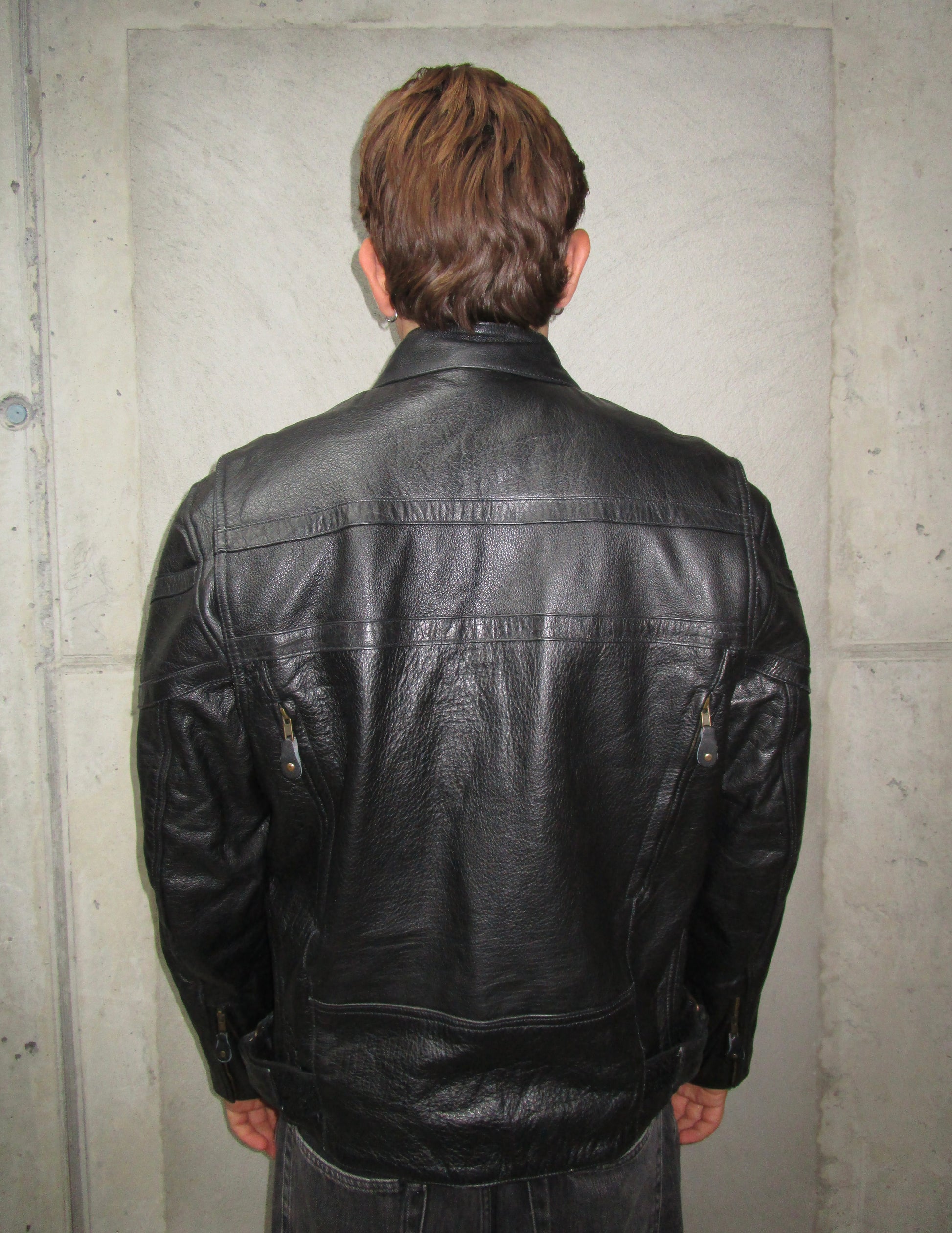 BLACK LEATHER RACER JACKET