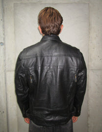 BLACK LEATHER RACER JACKET