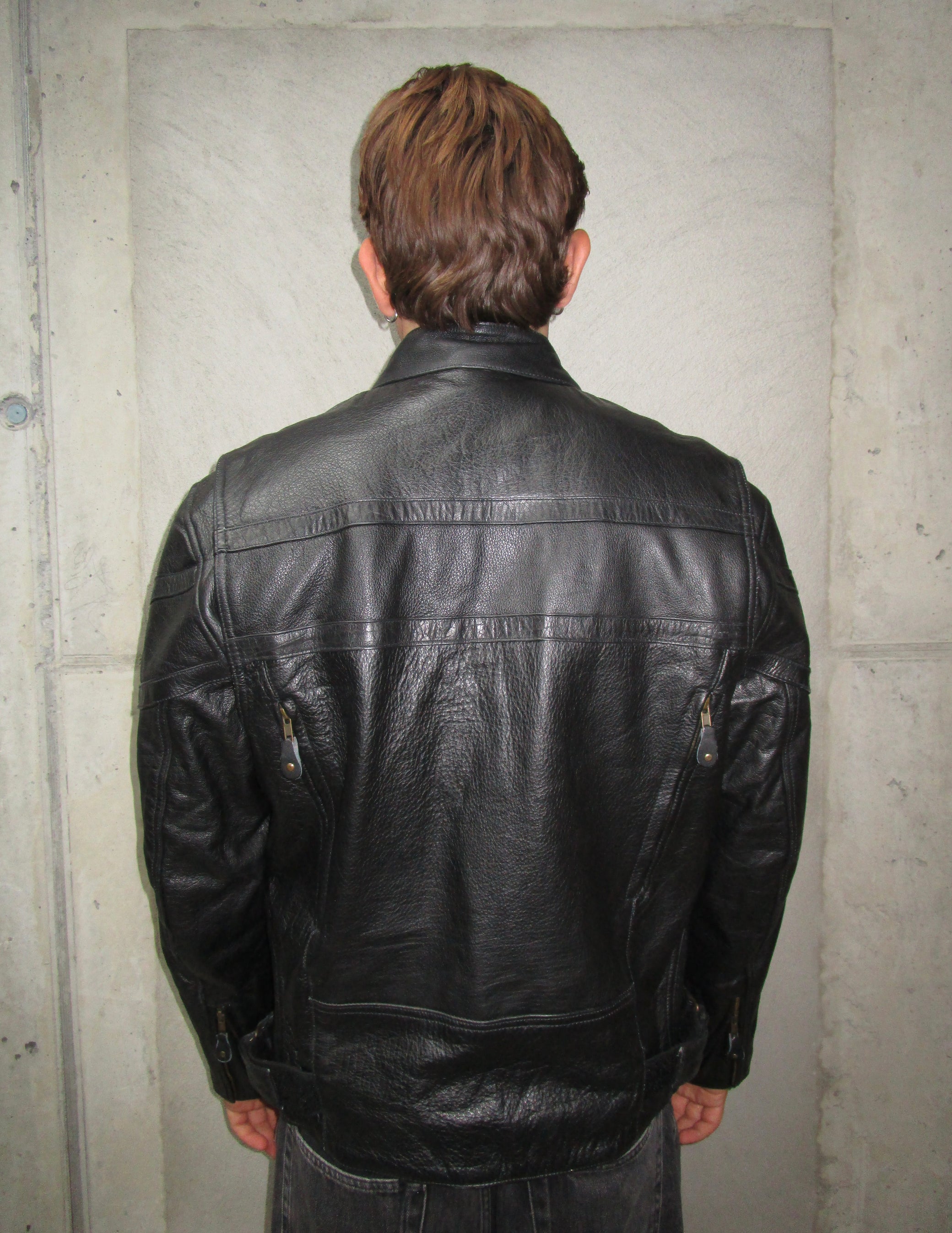 BLACK LEATHER RACER JACKET