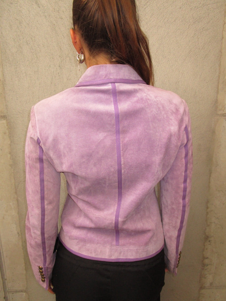PURPLE SUEDE LEATHER JACKET