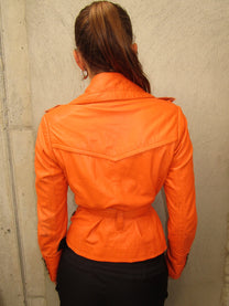 ORANGE LEATHER JACKET