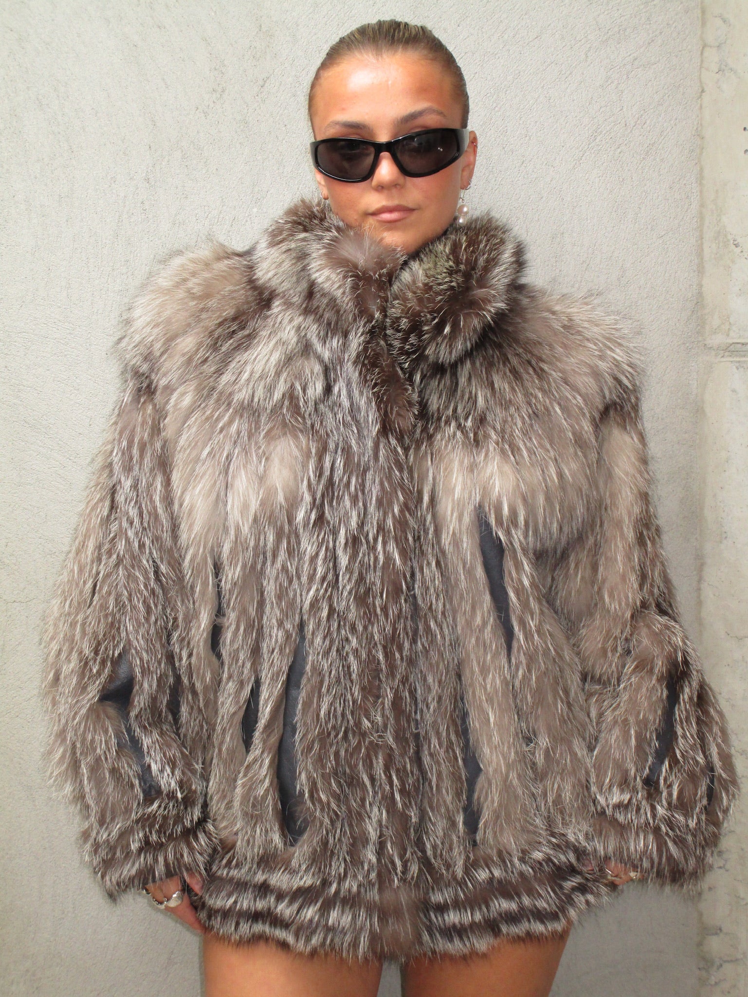 SILVER FOX FUR COAT