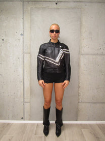 Vanucci leather racer jacket