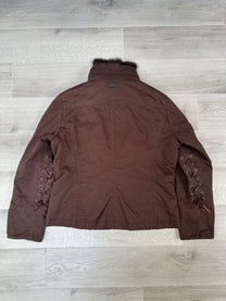 BROWN MARLBORO CLASSIC JACKET WITH FUR