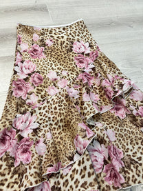 LEOPARD &amp; FLOWER SKIRT
