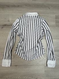 WHITE &amp; BLACK SIP UP SHIRT