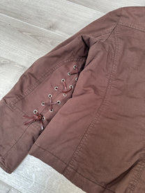 BROWN MARLBORO CLASSIC JACKET WITH FUR