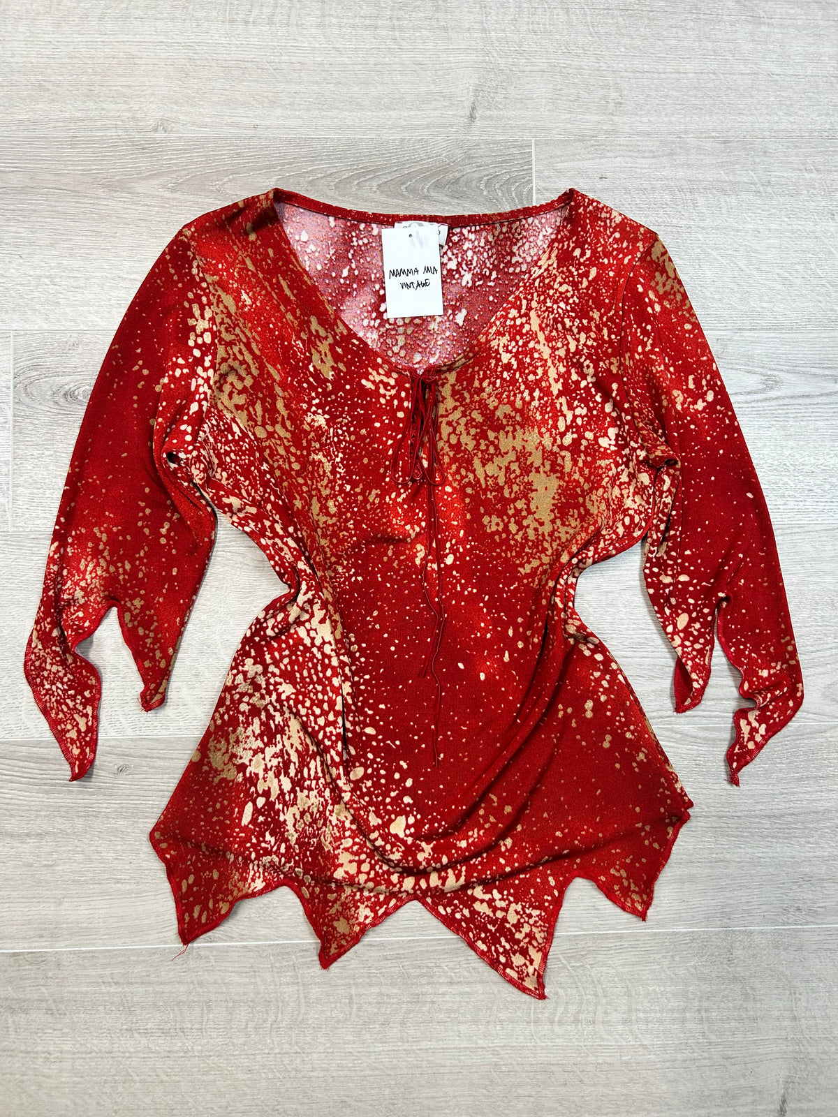 RED PRINTED TOP