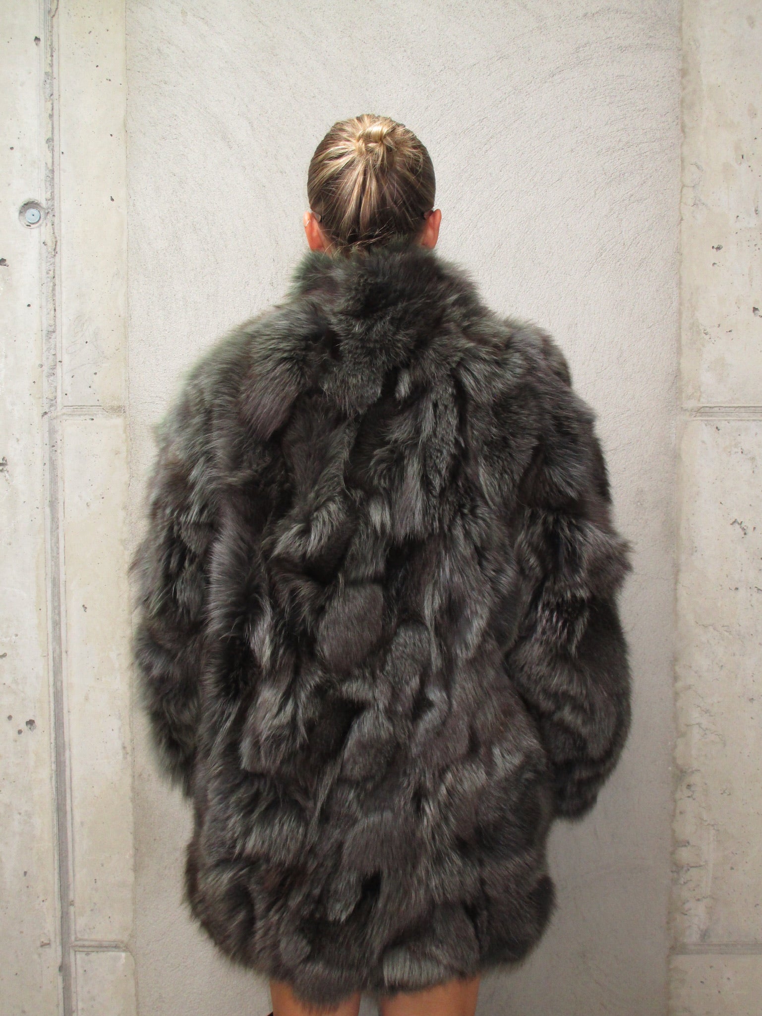 DARK GREEN FOX FUR COAT