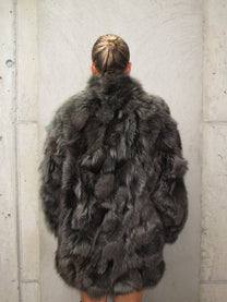 DARK GREEN FOX FUR COAT