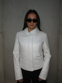 WHITE LEATHER JACKET