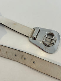 GUCCI WHITE LEATHER BELT