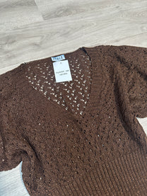 BROWN KNITTED T-SHIRT