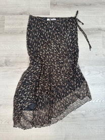BLACK SKIRT WITH BROWN DETAILS