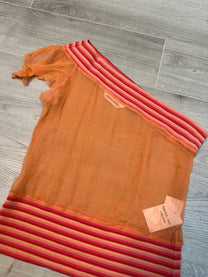 ORANGE MESH ONE SHOLDER TOP