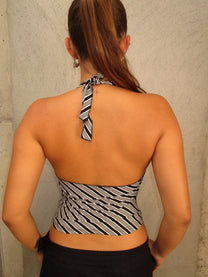 STRIPED HALTER TOP