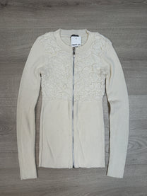 WHITE SIP UP SWEATER