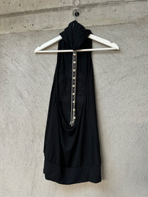 BLACK BACKLESS TOP
